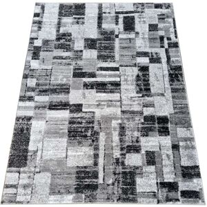 VENETI Kusový koberec 200x290 cm DEMIAN so vzorom patchwork - šedý / biely VENETI Kusový koberec 200x290 cm DEMIAN so vzorom patchwork - šedý / biely
