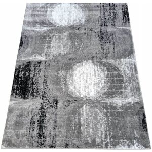 VENETI Abstraktný kusový koberec 140x190 cm DEMIAN - šedý / biely / čierny VENETI Abstraktný kusový koberec 140x190 cm DEMIAN - šedý / biely / čierny