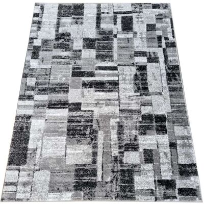 VENETI Kusový koberec 180x260 cm DEMIAN so vzorom patchwork - šedý / biely VENETI Kusový koberec 180x260 cm DEMIAN so vzorom patchwork - šedý / biely