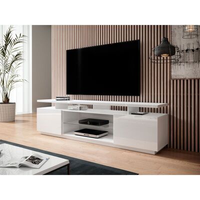 VENETI TV stolík s LED osvetlením ALANA - lesklá biela VENETI TV stolík s LED osvetlením ALANA - lesklá biela