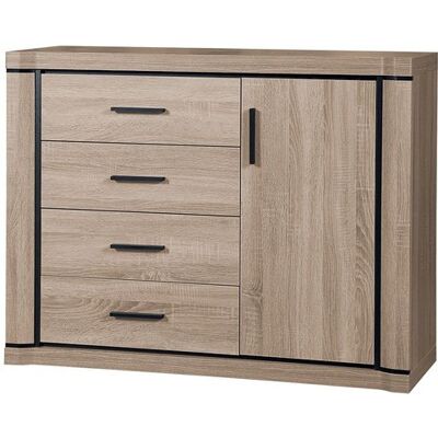 VENETI Kombinovaná komoda ARIKA - šírka 117 cm, dub sonoma VENETI Kombinovaná komoda ARIKA - šírka 117 cm, dub sonoma