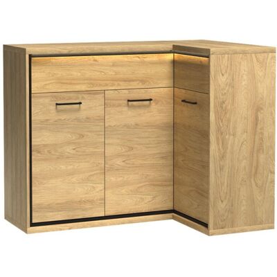 VENETI Kombinovaná rohová komoda s LED osvetlením SUCRE 4 - orech hiroka VENETI Kombinovaná rohová komoda s LED osvetlením SUCRE 4 - orech hiroka