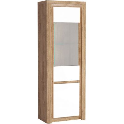 VENETI Presklená komoda s LED osvetlením DURAZNO 2 - dub ribbeck / lesklá biela VENETI Presklená komoda s LED osvetlením DURAZNO 2 - dub ribbeck / lesklá biela