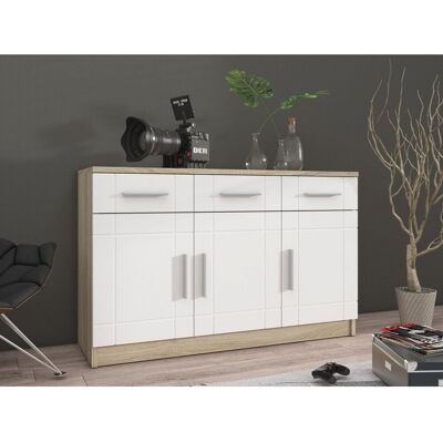 VENETI Kombinovaná komoda PARISA - šírka 103 cm, dub sonoma / biela VENETI Kombinovaná komoda PARISA - šírka 103 cm, dub sonoma / biela
