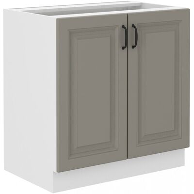 VENETI Dolná dvojdverová skrinka SOPHIA - šírka 80 cm, svetlo šedá / biela VENETI Dolná dvojdverová skrinka SOPHIA - šírka 80 cm, svetlo šedá / biela