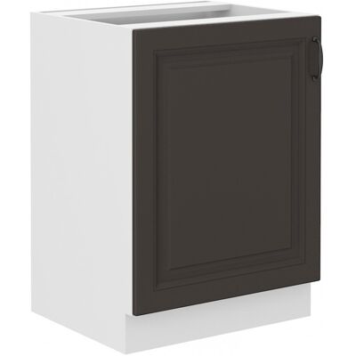 VENETI Dolná jednodverová skrinka SOPHIA - šírka 60 cm, tmavo šedá / biela VENETI Dolná jednodverová skrinka SOPHIA - šírka 60 cm, tmavo šedá / biela