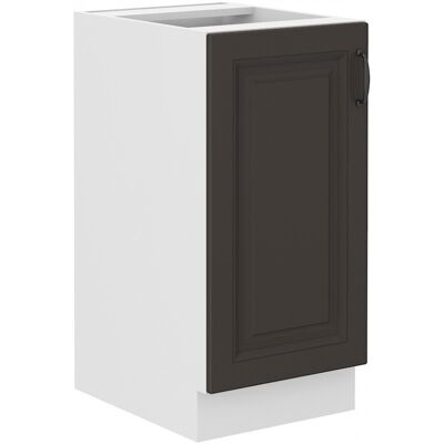 VENETI Dolná jednodverová skrinka SOPHIA - šírka 40 cm, tmavo šedá / biela VENETI Dolná jednodverová skrinka SOPHIA - šírka 40 cm, tmavo šedá / biela