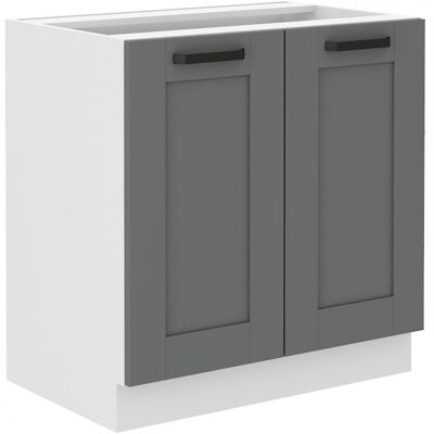 VENETI Dolná dvojdverová skrinka LAILI - šírka 80 cm, šedá / biela VENETI Dolná dvojdverová skrinka LAILI - šírka 80 cm, šedá / biela