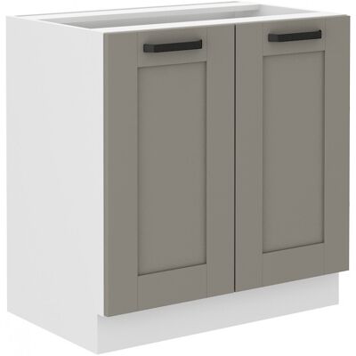 VENETI Dolná dvojdverová skrinka LAILI - šírka 80 cm, svetlo šedá / biela VENETI Dolná dvojdverová skrinka LAILI - šírka 80 cm, svetlo šedá / biela