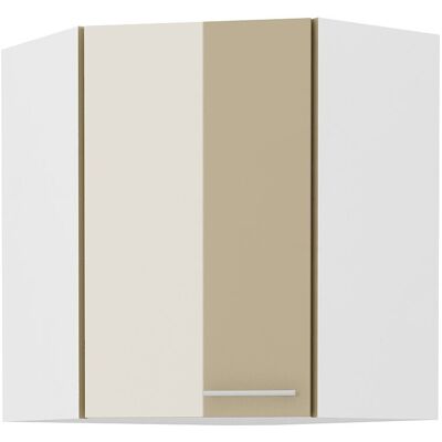 VENETI Horná rohová skrinka LAJLA - 58x58 cm, cappucino / biela VENETI Horná rohová skrinka LAJLA - 58x58 cm, cappucino / biela