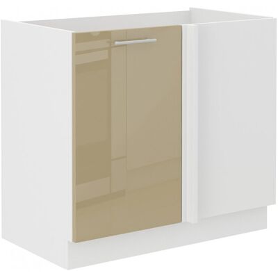 VENETI Predĺžená rohová skrinka LAJLA - šírka 105 cm, cappucino / biela VENETI Predĺžená rohová skrinka LAJLA - šírka 105 cm, cappucino / biela