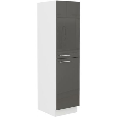 VENETI Vysoká skrinka LAJLA - šírka 30 cm, šedá / biela VENETI Vysoká skrinka LAJLA - šírka 30 cm, šedá / biela