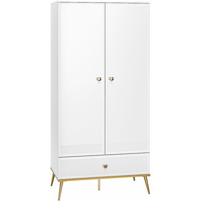VENETI Dvojdverová skriňa AIKE - šírka 92 cm, biela VENETI Dvojdverová skriňa AIKE - šírka 92 cm, biela