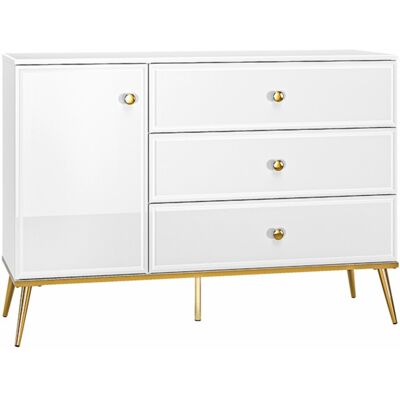 VENETI Kombinovaná komoda AIKE - šírka 120 cm, biela VENETI Kombinovaná komoda AIKE - šírka 120 cm, biela