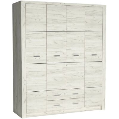 VENETI Priestranná skriňa BESS - šírka 178 cm, dub kraft biely VENETI Priestranná skriňa BESS - šírka 178 cm, dub kraft biely
