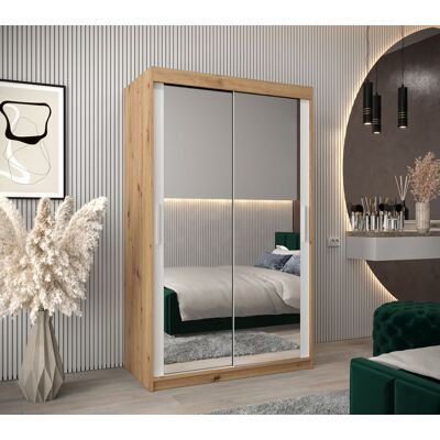 VENETI Skriňa s posuvnými dverami v šírke 120 cm TIMEA 3 - dub artisan / biela VENETI Skriňa s posuvnými dverami v šírke 120 cm TIMEA 3 - dub artisan / biela
