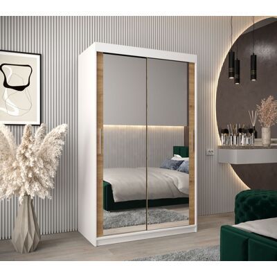VENETI Skriňa s posuvnými dverami v šírke 120 cm TIMEA 3 - biela / dub artisan VENETI Skriňa s posuvnými dverami v šírke 120 cm TIMEA 3 - biela / dub artisan
