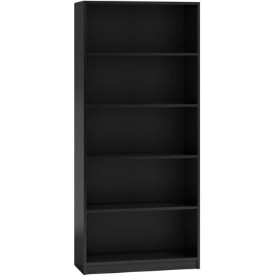 VENETI Úzka knižnica RAUNO - 80 cm, čierna VENETI Úzka knižnica RAUNO - 80 cm, čierna