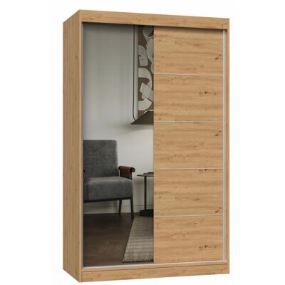 VENETI Šatníková skriňa 120 cm so zrkadlom RANNO 8 - dub artisan VENETI Šatníková skriňa 120 cm so zrkadlom RANNO 8 - dub artisan