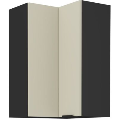 VENETI Vysoká rohová skrinka AGAFIJA 2 - 60x60 cm, cashmere / čierna VENETI Vysoká rohová skrinka AGAFIJA 2 - 60x60 cm, cashmere / čierna
