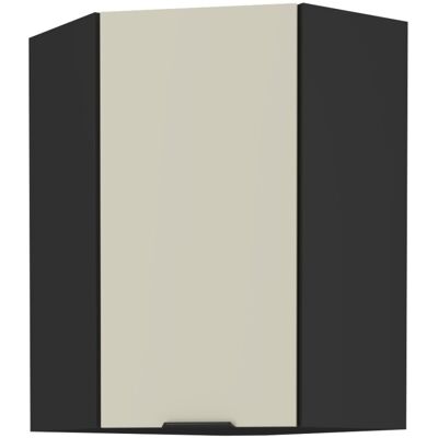VENETI Vysoká rohová skrinka AGAFIJA 1 - 60x60 cm, cashmere / čierna VENETI Vysoká rohová skrinka AGAFIJA 1 - 60x60 cm, cashmere / čierna