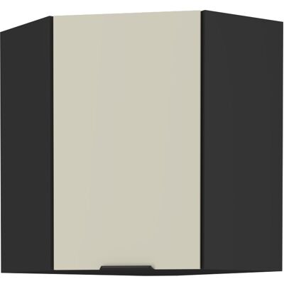 VENETI Horná rohová skrinka AGAFIJA 1 - 60x60 cm, cashmere / čierna VENETI Horná rohová skrinka AGAFIJA 1 - 60x60 cm, cashmere / čierna