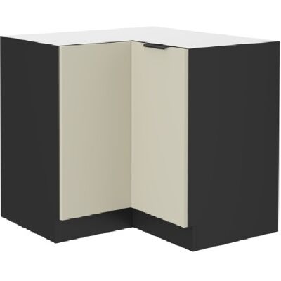 VENETI Dolná rohová skrinka AGAFIJA - 90x90 cm, cashmere / čierna VENETI Dolná rohová skrinka AGAFIJA - 90x90 cm, cashmere / čierna