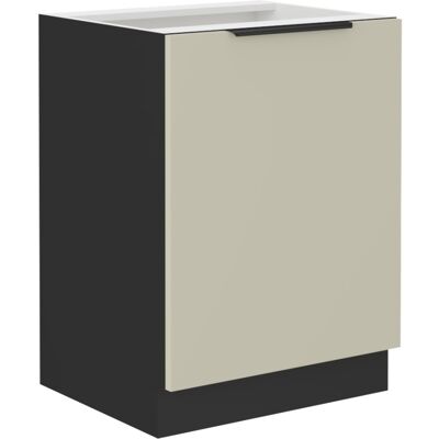 VENETI Dolná jednodverová skrinka AGAFIJA - šírka 60 cm, cashmere / čierna VENETI Dolná jednodverová skrinka AGAFIJA - šírka 60 cm, cashmere / čierna