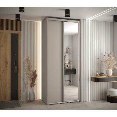 VENETI Šatníková skriňa INDIRA 3 - 100/60 cm, kašmír / strieborná VENETI Šatníková skriňa INDIRA 3 - 100/60 cm, kašmír / strieborná