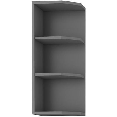 VENETI Horná rohová skrinka NELJA - šírka 30 cm, antracit VENETI Horná rohová skrinka NELJA - šírka 30 cm, antracit