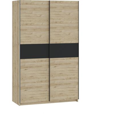 VENETI Šatníková skriňa do predsiene 122 cm RANDLER - orech hickory / antracitová VENETI Šatníková skriňa do predsiene 122 cm RANDLER - orech hickory / antracitová
