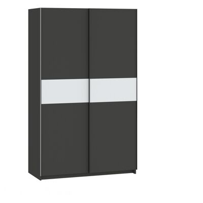 VENETI Šatníková skriňa do predsiene 122 cm RANDLER - antracitová / biela VENETI Šatníková skriňa do predsiene 122 cm RANDLER - antracitová / biela
