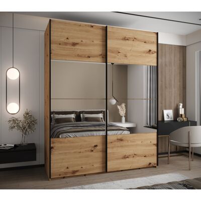 VENETI Dvojdverová skriňa SAMARA 4 - 190 cm, dub artisan / čierna VENETI Dvojdverová skriňa SAMARA 4 - 190 cm, dub artisan / čierna