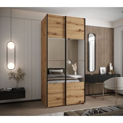 VENETI Dvojdverová skriňa SAMARA 4 - 120 cm, dub artisan / čierna VENETI Dvojdverová skriňa SAMARA 4 - 120 cm, dub artisan / čierna