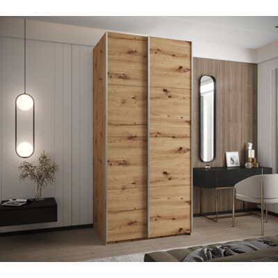 VENETI Dvojdverová skriňa SAMARA 1 - 110 cm, dub artisan / strieborná VENETI Dvojdverová skriňa SAMARA 1 - 110 cm, dub artisan / strieborná