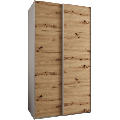 VENETI Dvojdverová skriňa SAMARA 1 - 140 cm, biela / dub artisan / strieborná VENETI Dvojdverová skriňa SAMARA 1 - 140 cm, biela / dub artisan / strieborná