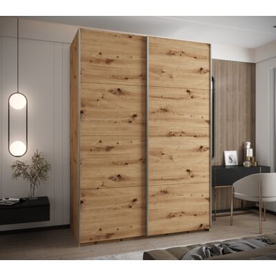 VENETI Dvojdverová skriňa SAMARA 1 - 180 cm, dub artisan / strieborná VENETI Dvojdverová skriňa SAMARA 1 - 180 cm, dub artisan / strieborná