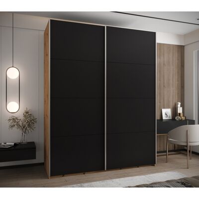 VENETI Dvojdverová skriňa SAMARA 1 - 190 cm, dub artisan / čierna / strieborná VENETI Dvojdverová skriňa SAMARA 1 - 190 cm, dub artisan / čierna / strieborná