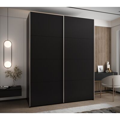 VENETI Dvojdverová skriňa SAMARA 1 - 190 cm, čierna / strieborná VENETI Dvojdverová skriňa SAMARA 1 - 190 cm, čierna / strieborná