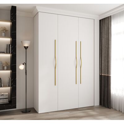 VENETI Šatníková skriňa s policami 160/40 LORENA 2 - biela / zlatá VENETI Šatníková skriňa s policami 160/40 LORENA 2 - biela / zlatá