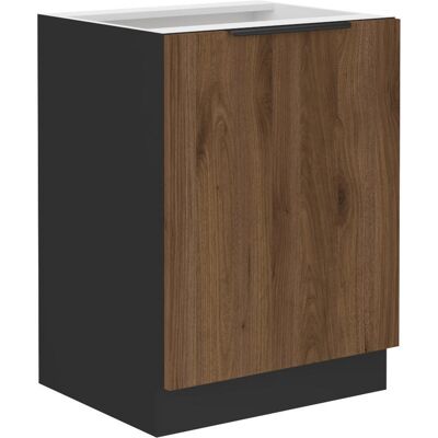 VENETI Dolná jednodverová skrinka TOVA - šírka 60 cm, orech okapi / čierna VENETI Dolná jednodverová skrinka TOVA - šírka 60 cm, orech okapi / čierna
