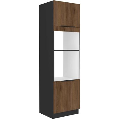 VENETI Skriňa na vstavané spotrebiče TOVA - šírka 60 cm, orech okapi / čierna VENETI Skriňa na vstavané spotrebiče TOVA - šírka 60 cm, orech okapi / čierna