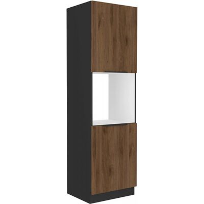 VENETI Kuchynská skriňa na vstavanú rúru TOVA - šírka 60 cm, orech okapi / čierna VENETI Kuchynská skriňa na vstavanú rúru TOVA - šírka 60 cm, orech okapi / čierna