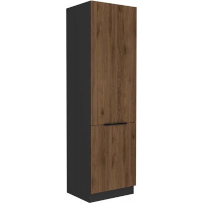 VENETI Skriňa na vstavanú chladničku TOVA - šírka 60 cm, orech okapi / čierna VENETI Skriňa na vstavanú chladničku TOVA - šírka 60 cm, orech okapi / čierna