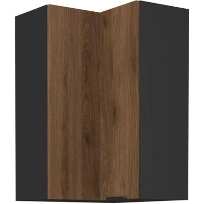 VENETI Vysoká rohová skrinka TOVA 2 - 60x60 cm, orech okapi / čierna VENETI Vysoká rohová skrinka TOVA 2 - 60x60 cm, orech okapi / čierna