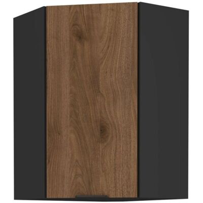 VENETI Vysoká rohová skrinka TOVA 1 - 60x60 cm, orech okapi / čierna VENETI Vysoká rohová skrinka TOVA 1 - 60x60 cm, orech okapi / čierna