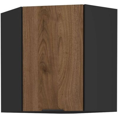 VENETI Horná rohová skrinka TOVA 1 - 60x60 cm, orech okapi / čierna VENETI Horná rohová skrinka TOVA 1 - 60x60 cm, orech okapi / čierna