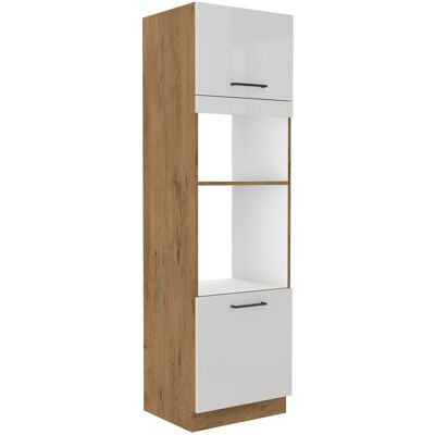 VENETI Skriňa na vstavané spotrebiče VANYA - šírka 60 cm, biela / dub lancelot VENETI Skriňa na vstavané spotrebiče VANYA - šírka 60 cm, biela / dub lancelot