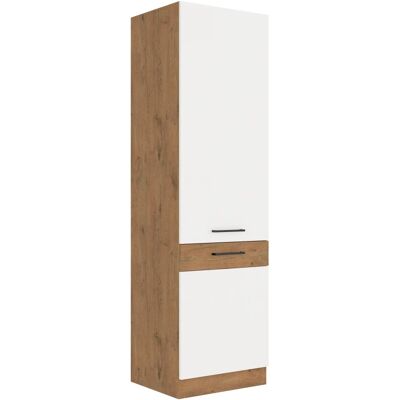 VENETI Skriňa na vstavanú chladničku VANYA - šírka 60 cm, biela / dub lancelot VENETI Skriňa na vstavanú chladničku VANYA - šírka 60 cm, biela / dub lancelot