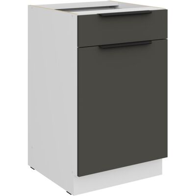 VENETI Dolná skrinka so šuplíkom LUNARA - šírka 50 cm, grafit / biela VENETI Dolná skrinka so šuplíkom LUNARA - šírka 50 cm, grafit / biela